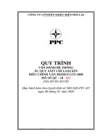 QUY TRÌNH VẬN HÀNH HỆ THỐNG  ẮC QUY AXÍT CHÌ LOẠI KÍN  ĐIỀU CHỈNH VAN MODEN GTS-1000