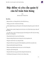 Đặc điểm và yêu cầu quản lý của kế toán bán hàng 