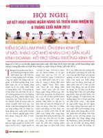 Kiểm soát lạm phát, ổn định kinh tế vĩ mô, tháo gỡ khó khăn cho sản xuất kinh doanh, hỗ trợ tăng trưởng kinh tế 