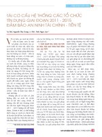 Tái cơ cấu hệ thống các tổ chức tín dụng giai đoạn 2011   2015 đảm bảo an ninh tài chính   tiền tệ 