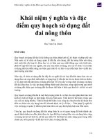 Khái niệm ý nghĩa và đặc điểm quy hoạch sử dụng đất đai nông thôn 