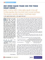 Mô hình hạch toán chi phí theo hoạt động   một cách tiếp cận hiệu quả của kế toán quản trị chi phí vào hoạt động tín dụng ngân hàng thương mại 