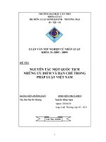 nguyên tắc một quốc tịch những ưu điểm và hạn chế trong pháp luật việt nam