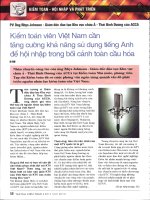 Kiểm toán viên việt nam cần tăng cường khả năng sử dụng tiếng anh để hội nhập trong bối cảnh toàn cầu hóa 