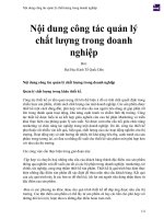 Nội dung công tác quản lý chất lượng trong doanh nghiệp 