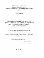 đảng lãnh đạo nhân dân miền bắc việt nam chi viện cho miền nam tiền tuyến lớn trong kháng chiến chống mỹ 