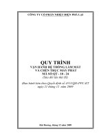 QUY TRÌNH VẬN HÀNH HỆ THỐNG LÀM MÁT  VÀ CHÈN TRỤC MÁY PHÁT