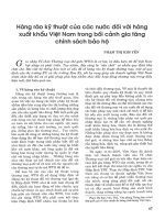 Hàng rào kỹ thuật của các nước đối với hàng xuất khẩu việt nam trong bối cảnh gia tăng chính sách bảo hộ 