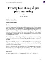 Cơ sở lý luận chung về giải pháp marketing 