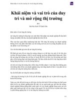 Khái niệm và vai trò của duy trì và mở rộng thị trường 