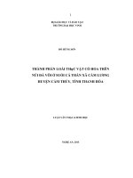 Thành phần loài thực vật có hoa trên núi đá vôi ở suối cá thần, xã cấm lương, huyện cấm thủy, tỉnh thanh hóa 