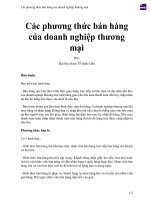 Các phương thức bán hàng của doanh nghiệp thương mại 