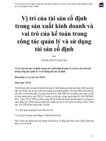 Vị trí của tài sản cố định trong sản xuất kinh doanh và vai trò của kế toán trong công tác quản lý và sử dụng  tài sản cố định 