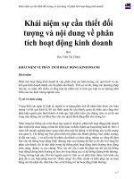 Khái niệm sự cần thiết  đối tượng và nội dung về phân tích hoạt động kinh doanh 