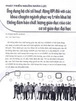Ứng dụng bộ chỉ số hoạt động KPI đối với các khoa chuyên ngành phục vụ triển khai hệ thống đảm bảo chất lượng giáo dục của các cơ sở giáo dục đại học 