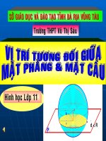 Vị trí tương đối giữa mặt phẳng và mặt cầu 