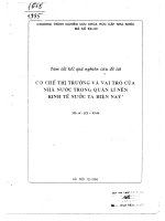 Cơ chế thị trường và vai trò của nhà nước trong quản lý nền kinh tế nước ta hiện nay