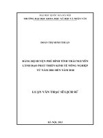 Đảng bộ huyện phú bình   thái nguyên lãnh đạo phát triển kinh tế nông nghiệp từ 2001 2010 