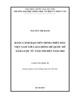 đảng lãnh đạo liên minh chiến đấu việt nam với lào chống đế quốc mỹ xâm lược từ năm 1954 1965 