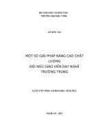 Một số giải pháp nâng cao chất lượng đội ngũ giáo viên dạy nghề trường trung cấp kinh tế   kỹ thuật nguyễn hữu cảnh, thành phố hồ chí minh 
