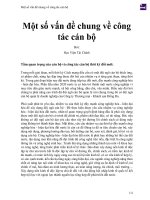 Một số vấn đề chung về công tác cán bộ 