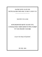 đảng bộ huyện quốc oai hà tây, lãnh đạo phát triển kinh tế nông nghiệp  tu nam 1996 den nam 2008 