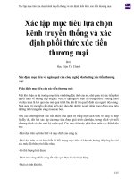 Xác lập mục tiêu lựa chọn kênh truyền thống và xác định phối thức xúc tiến thương mại 