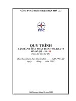 QUY TRÌNH VẬN HÀNH MÁY PHÁT ĐIỆN TBФ-120-2T3