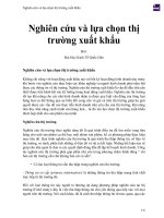 Nghiên cứu và lựa chọn thị trường xuất khẩu 