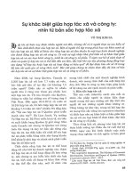 Sự khác biệt giữa hợp tác xã và công ty nhìn từ bản sắc hợp tác xã 