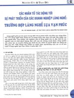 Các nhân tố tác động tới sự phát triển của các doanh nghiệp làng nghề trường hợp làng nghề lụa vạn phú 