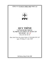 QUY TRÌNH VẬN HÀNH HỆ THỐNG  TỰ ĐỘNG CỨU HOẢ CÁC HẦM CÁP