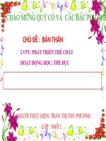 Hoạt động thể dục trong mầm non bật chụm chân tách chân