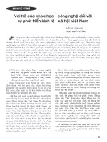 Vai trò của khoa học   công nghệ đối với sự phát triển kinh tế   xã hội việt nam 
