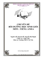 CHUYÊN ĐỀ  BỒI DƯỠNG HỌC SINH GIỎI MÔN TIẾNG ANH