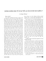 Khủng hoảng kinh tế và sự trở lại của xã hội học quản lý 