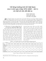 Về tăng trưởng kinh tế việt nam sau 5 năm gia nhập WTO (2007   2011) và một số vấn đề đặt ra 
