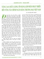 Nâng cao chất lượng tín dụng góp phần phát triển bền vững tài chính ngân hàng thương mại việt nam 