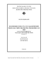 so sánh khả năng của các lọai bánh men thuốc bắc trên thị trường thành phố cần thơ