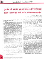 Quản lý xuất nhập khẩu ở việt nam nhìn từ góc độ nhà nước và doanh nghiệp 