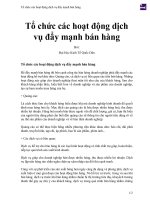 Tổ chức các hoạt động dịch vụ đẩy mạnh bán hàng 