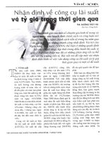 Nhận định về công cụ lãi suất và tỷ giá trong thời gian qua 