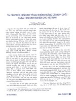 Tái cấu trúc nền kinh tế sau khủng hoảng của hàn quốc và bài học kinh nghiệm cho việt nam 