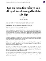 Giá dự toán đấu thầu và vấn đề cạnh tranh trong đấu thầu xây lắp 