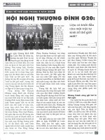 Kinh tế thế giới tháng 4 năm 2009  hội nghị thượng đỉnh g20 liệu có khởi đầu cho một trật tự KTTG mới 