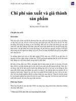 Chi phí sản xuất và giá thành sản phẩm 