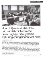 Hoàn thiện các chỉ tiêu trên báo cáo tài chính của các doanh nghiệp niêm yết trên thị trường chứng khoán việt nam 