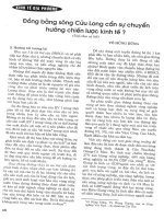 Đồng bằng sông cửu long cần sự chuyển hướng chiến lược kinh tế 