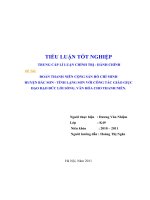 Đoàn TNCS hồ chí minh huyên bắc sơn tỉnh lạng sơn với công tác giáo dục đạo đức, lối sống văn hóa cho thanh niên 