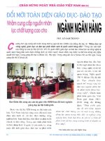 Đổi mới toàn diện giáo dục   đào tạo nhằm cung cấp nguồn nhân lực chất lượng cao cho nghành ngân hàng 